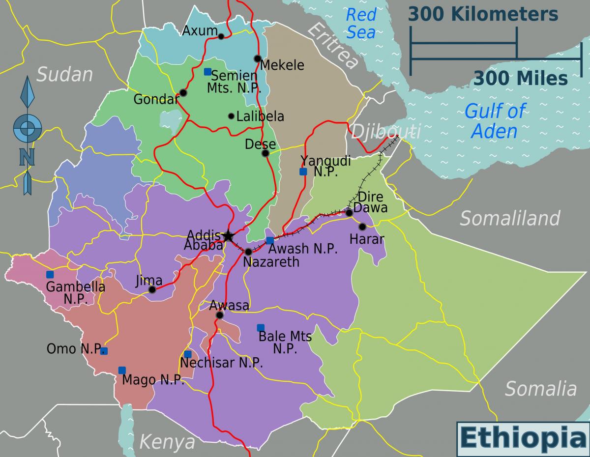 Etiopien kort placering