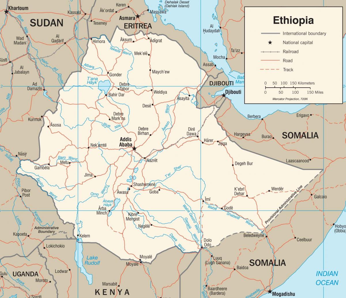 nye Etiopien kort