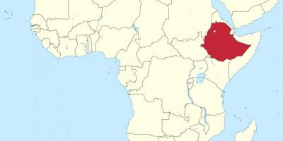 Kort over afrika viser Etiopien