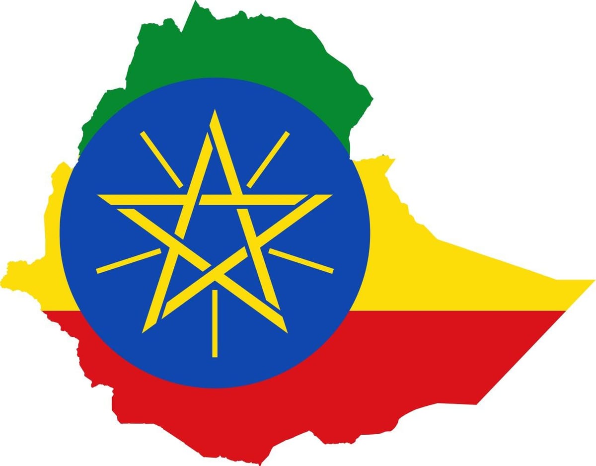 kort over Etiopien flag
