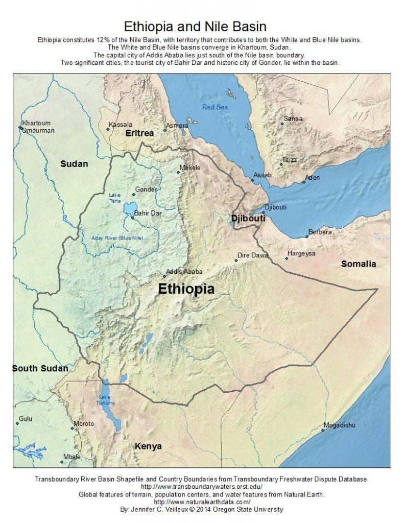 Etiopiske plateau på kort