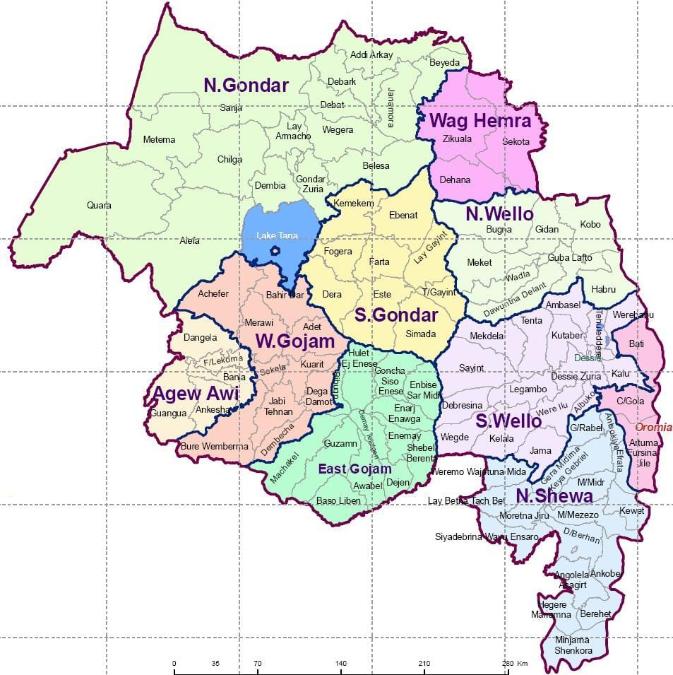 Etiopien gondar kort