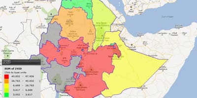 Etiopien provinser kort