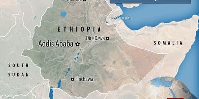 Danakil depression Etiopien kort
