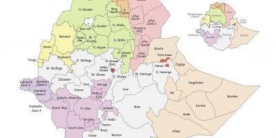 Etiopiske kort efter region