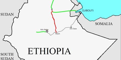 Etiopiske railway kort
