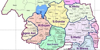 Etiopien gondar kort